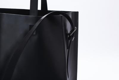 Harlequin Belle Downtown large leather women's bucket bag black