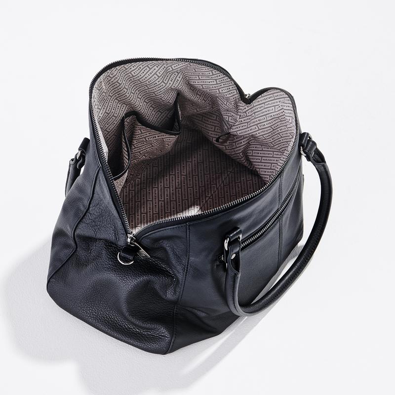 Harlequin Belle Moonrise Bag - Large black leather women's handbag