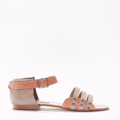 Harlequin Belle Trinity Sandal Stone Melon Leather